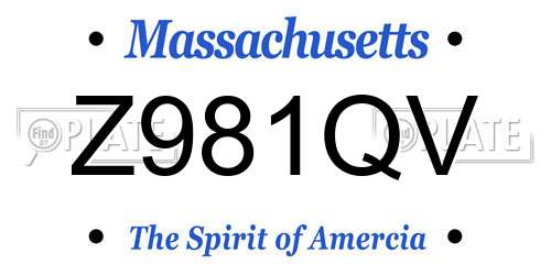 Z981QV Massachusetts License Plate