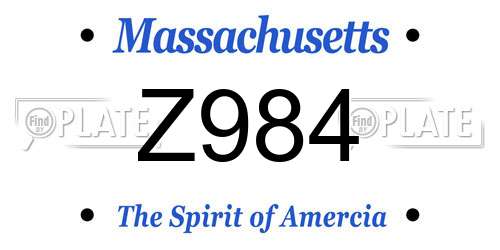 Z984 Massachusetts License Plate