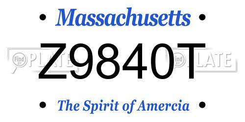 Z9840T Massachusetts License Plate
