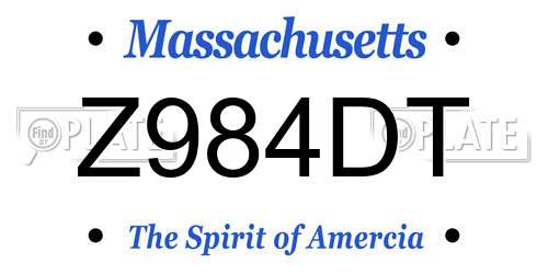 Z984DT Massachusetts License Plate