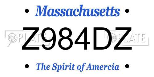 Z984DZ Massachusetts License Plate