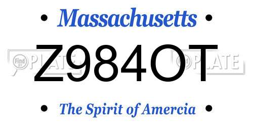 Z984OT Massachusetts License Plate