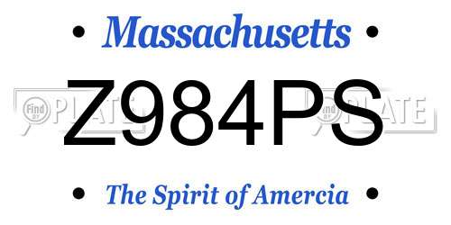 Z984PS Massachusetts License Plate