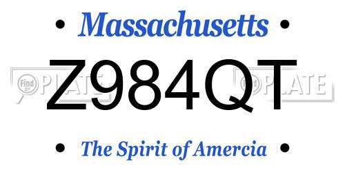 Z984QT Massachusetts License Plate