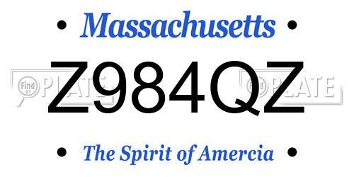 Z984QZ Massachusetts License Plate