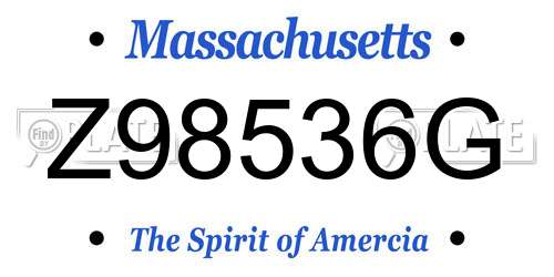 Z98536G Massachusetts License Plate