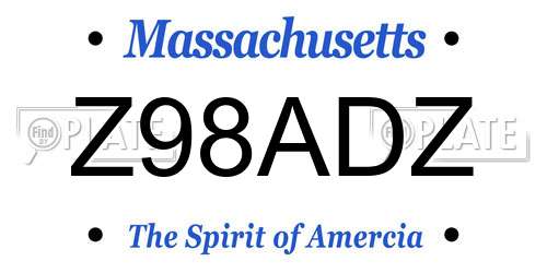 Z98ADZ Massachusetts License Plate
