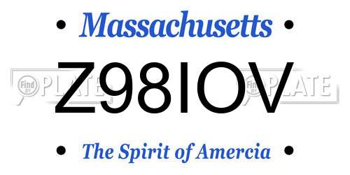 Z98IOV Massachusetts License Plate