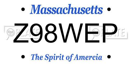 Z98WEP Massachusetts License Plate