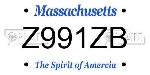 Z991ZB Massachusetts License Plate