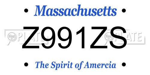 Z991ZS Massachusetts License Plate