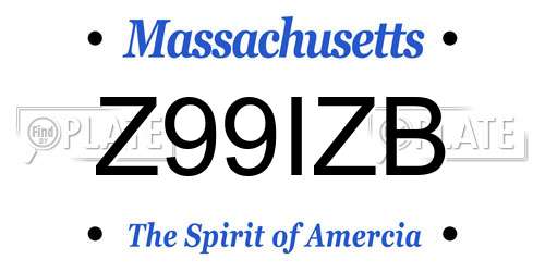 Z99IZB Massachusetts License Plate
