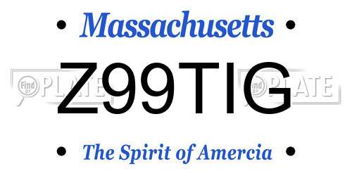 Z99TIG Massachusetts License Plate