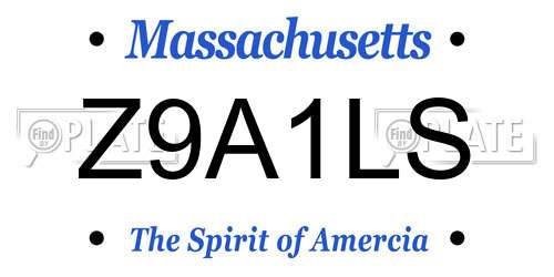 Z9A1LS Massachusetts License Plate