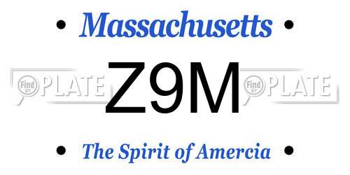 Z9M Massachusetts License Plate