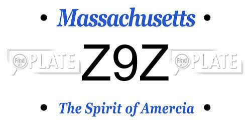 Z9Z Massachusetts License Plate