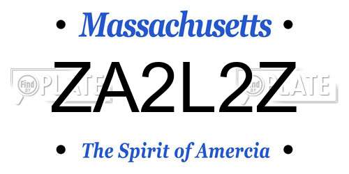 ZA2L2Z Massachusetts License Plate