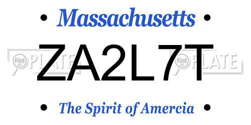 ZA2L7T Massachusetts License Plate
