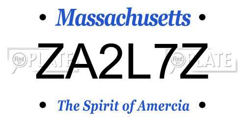 ZA2L7Z Massachusetts License Plate