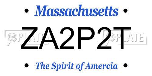 ZA2P2T Massachusetts License Plate