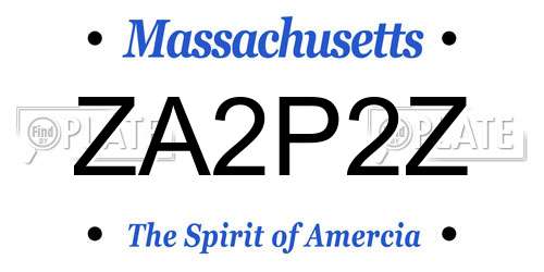 ZA2P2Z Massachusetts License Plate