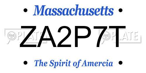ZA2P7T Massachusetts License Plate