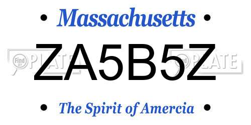 ZA5B5Z Massachusetts License Plate