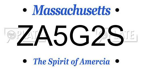 ZA5G2S Massachusetts License Plate