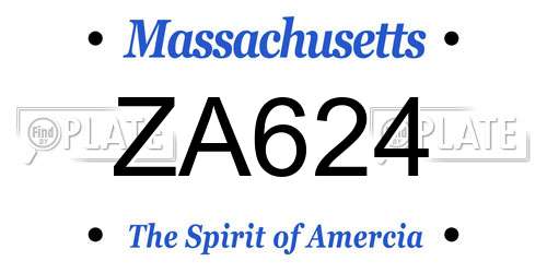 ZA624 Massachusetts License Plate