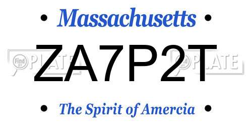 ZA7P2T Massachusetts License Plate