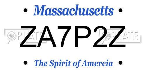 ZA7P2Z Massachusetts License Plate