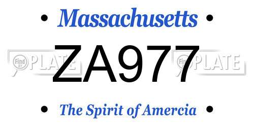 ZA977 Massachusetts License Plate