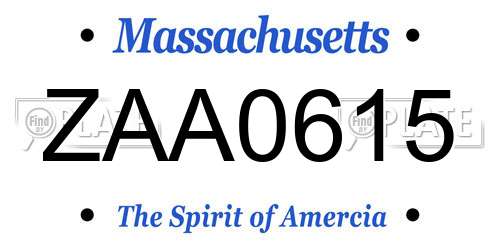 ZAA0615 Massachusetts License Plate