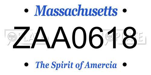 ZAA0618 Massachusetts License Plate