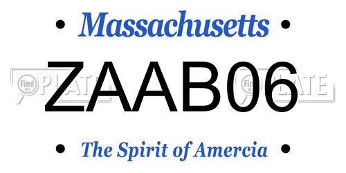 ZAAB06 Massachusetts License Plate