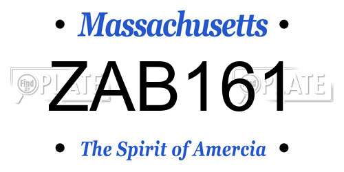 ZAB161 Massachusetts License Plate