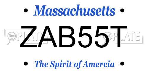 ZAB55T Massachusetts License Plate