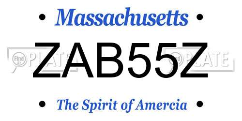 ZAB55Z Massachusetts License Plate