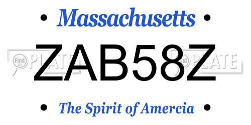 ZAB58Z Massachusetts License Plate