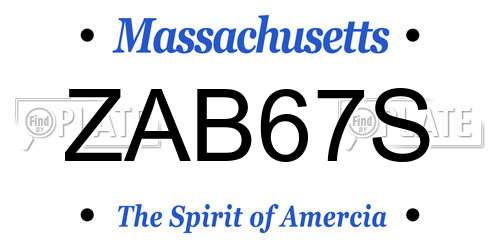 ZAB67S Massachusetts License Plate