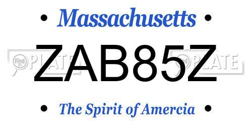 ZAB85Z Massachusetts License Plate