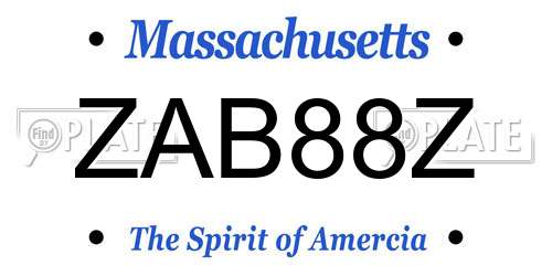 ZAB88Z Massachusetts License Plate