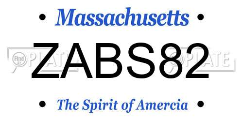 ZABS82 Massachusetts License Plate