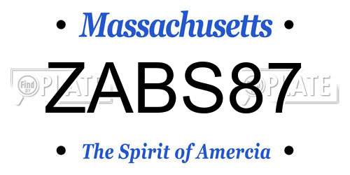 ZABS87 Massachusetts License Plate