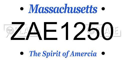 ZAE1250 Massachusetts License Plate