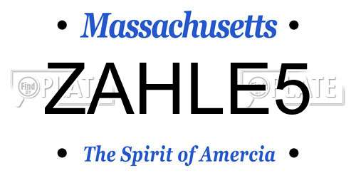 ZAHLE5 Massachusetts License Plate