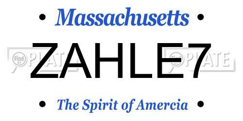 ZAHLE7 Massachusetts License Plate