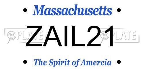 ZAIL21 Massachusetts License Plate