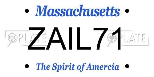 ZAIL71 Massachusetts License Plate