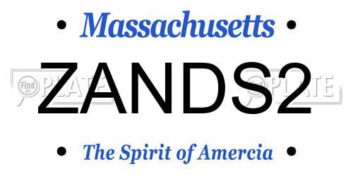 ZANDS2 Massachusetts License Plate